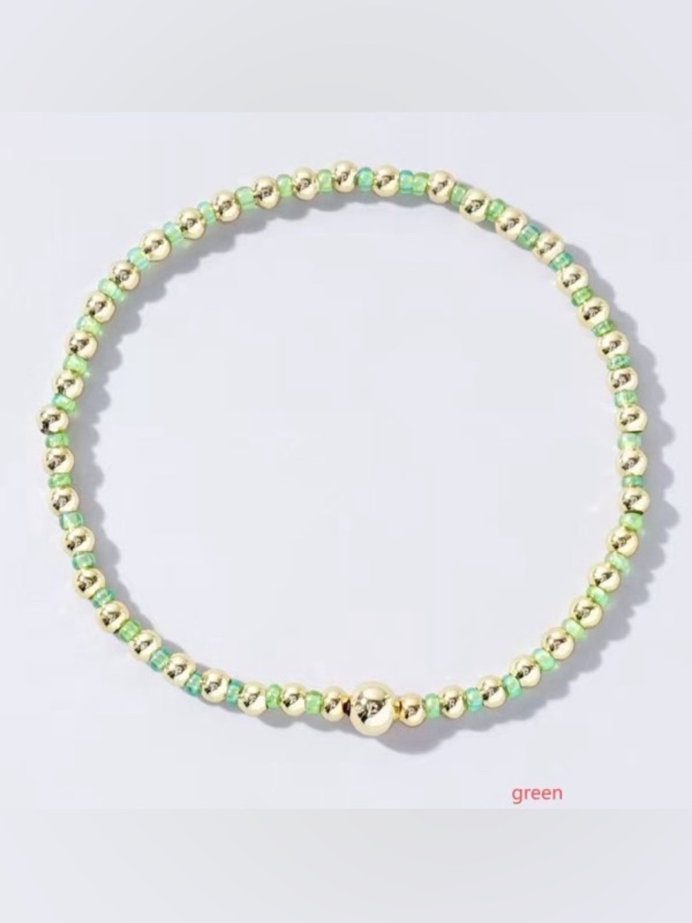 JOSSLYN by Wall to Wall Stackable Green Boho Bracelet